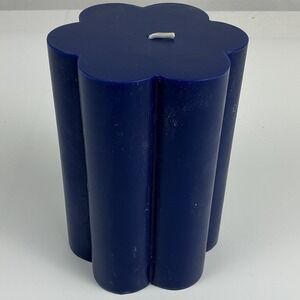 2 Large Blue Figural Scallop Flower Candle Room Essentials Unscented Decorative